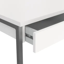 Scrivania lineare bianca e grigia 125x51cm con 3 cassetti - Amadeo