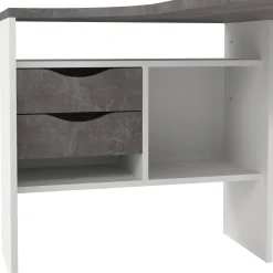 Scrivanie > Dmora Scrivania lineare bianca e grigia 150x80cm - Gonu Grigio, Bianco