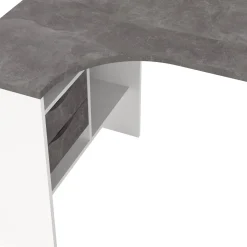 Scrivanie > Dmora Scrivania lineare bianca e grigia 150x80cm - Gonu Grigio, Bianco