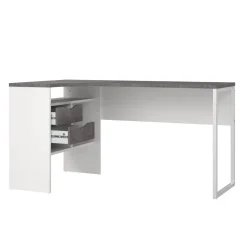 Scrivanie > Dmora Scrivania lineare bianca e grigia 150x80cm - Gonu Grigio, Bianco