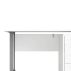 Scrivanie > Dmora Scrivania lineare bianca e grigia 150x80cm in legno - Ascorbato Grigio, Bianco