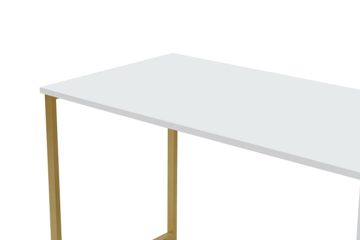 Scrivania lineare bianca e oro 240x60cm - Violet
