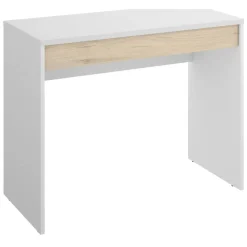 Scrivania lineare bianca e rovere 89x49cm con 1 cassetto - Affiniti