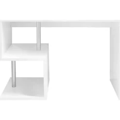 Ufficio|Camera Da Letto > Dmora Scrivania lineare bianca lucida 100x50cm con supporto pc - Acan Bianco Lucido