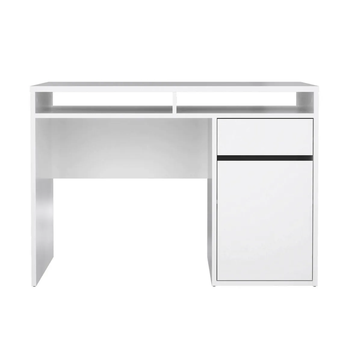 Ufficio|Camera Da Letto > Dmora Scrivania lineare bianca lucida 110x50cm con supporto pc - Antioco Bianco Lucido