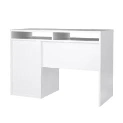 Scrivania lineare bianca lucida 110x48cm con 1 cassetto - Abbadu
