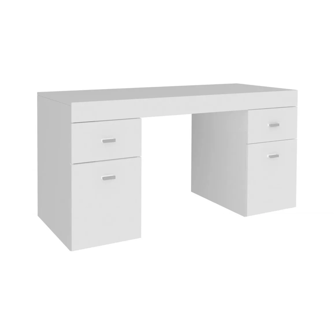 Scrivania lineare bianca lucida 130x60cm con 1 cassetto - Aladdin