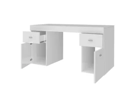 Scrivania lineare bianca lucida 130x60cm con 1 cassetto - Aladdin
