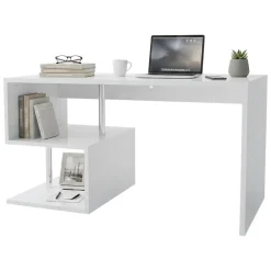 Scrivania lineare bianca lucida 140x60cm - Atemis