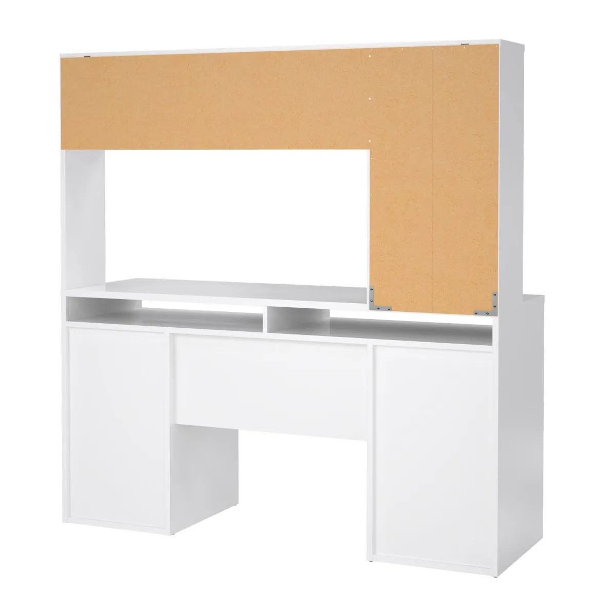 Ufficio|Camera Da Letto > Dmora Scrivania lineare bianca lucida 160x60cm con supporto computer - Giunone Bianco Lucido