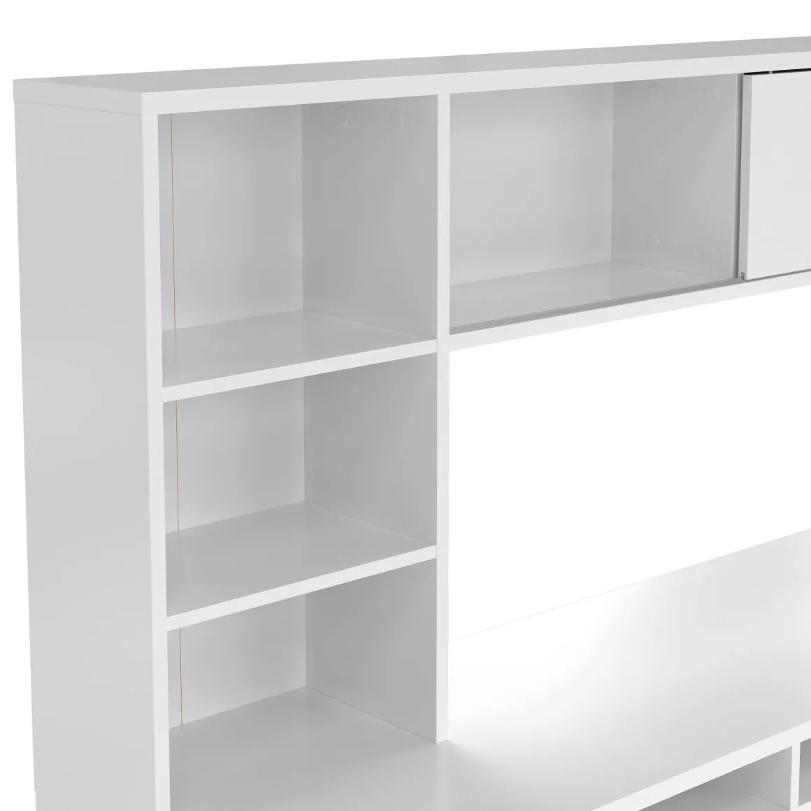 Scrivania lineare bianca lucida 149x48cm con libreria - Ambrenti