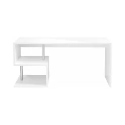 Scrivanie > Dmora Scrivania lineare bianca lucida 205x90cm - Fuhao Bianco Lucido
