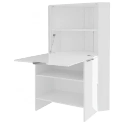 Ufficio|Camera Da Letto > Dmora Scrivania lineare bianca lucida 70x35cm con supporto pc - Akiro Bianco Lucido
