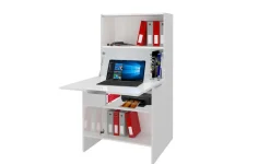 Scrivania lineare bianca lucida 70x35cm con libreria - Atroc