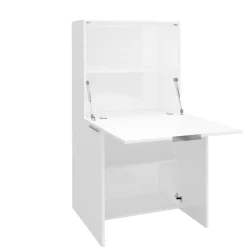 Scrivania lineare bianca lucida 70x35cm con libreria - Atroc