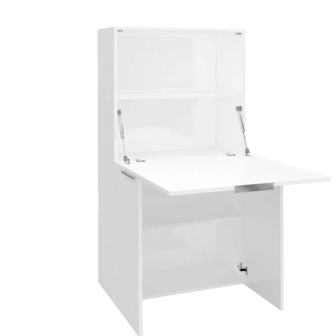 Scrivania lineare bianca lucida 70x35cm con libreria - Atroc