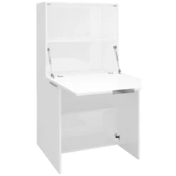 Scrivania lineare bianca lucida 70x35cm con libreria - Atroc