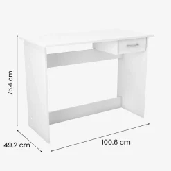 Scrivanie > Dmora Scrivania lineare bianca opaca 100x49cm con 1 cassetto - Bargagli Bianco Opaco