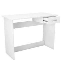 Scrivanie > Dmora Scrivania lineare bianca opaca 100x49cm con 1 cassetto - Bargagli Bianco Opaco