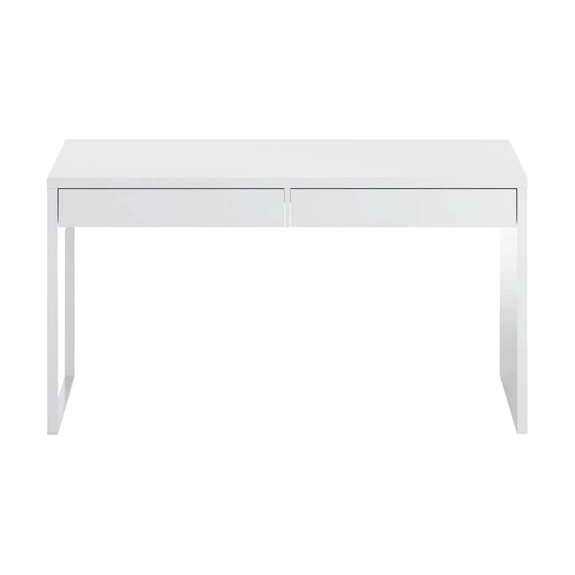 Scrivania lineare bianca opaca 138x50cm con 2 cassetti - Cerere
