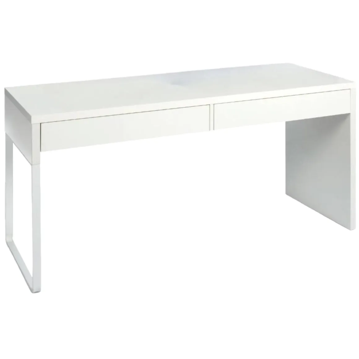 Scrivania lineare bianca opaca 138x50cm con 2 cassetti - Cerere