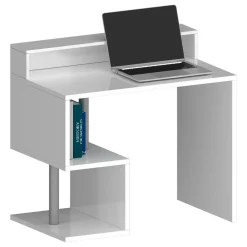 Ufficio|Camera Da Letto > Dmora Scrivania lineare bianca 100x50cm con supporto computer - Giusy Bianco