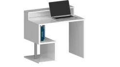 Ufficio|Camera Da Letto > Dmora Scrivania lineare bianca 100x50cm con supporto computer - Giusy Bianco