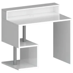 Ufficio|Camera Da Letto > Dmora Scrivania lineare bianca 100x50cm con supporto computer - Giusy Bianco