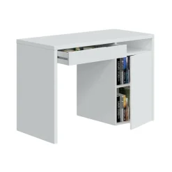 Ufficio|Camera Da Letto > Dmora Scrivania lineare bianca 108x50cm con 2 cassetti - Arica Bianco
