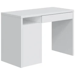 Scrivania lineare bianca 108x50cm con 1 cassetto - Ally