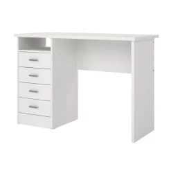 Scrivanie > Dmora Scrivania lineare bianca 110x48cm con 1 cassetto - Agave Bianco