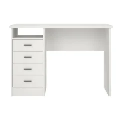 Scrivanie > Dmora Scrivania lineare bianca 110x48cm con 1 cassetto - Agave Bianco