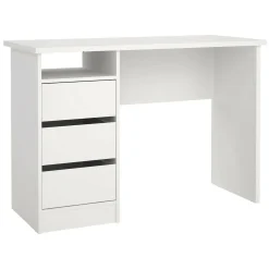 Scrivania lineare bianca 110x48cm con 3 cassetti - Huaning