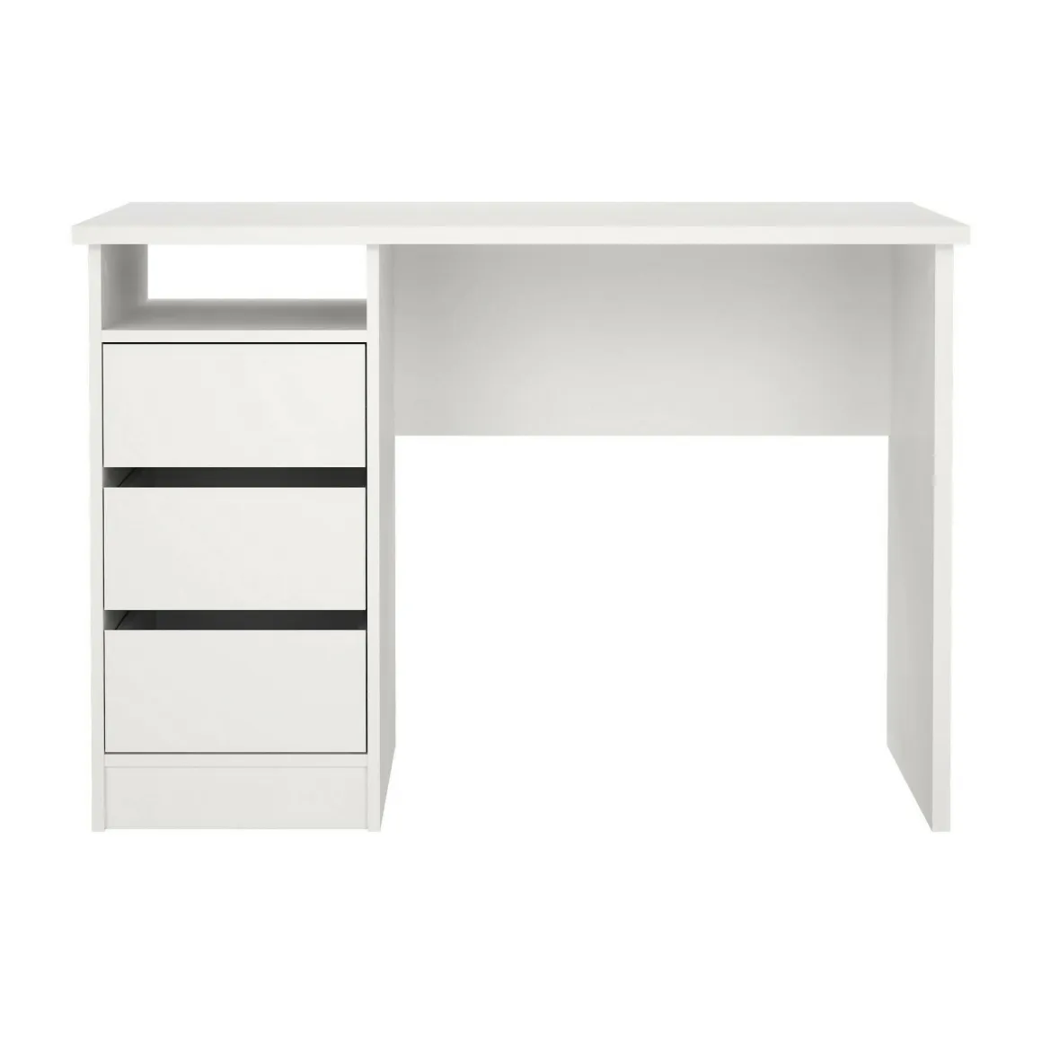 Scrivania lineare bianca 110x48cm con 3 cassetti - Huaning