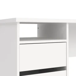 Scrivania lineare bianca 110x48cm con 3 cassetti - Huaning