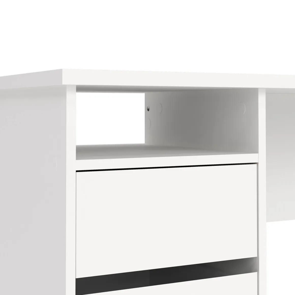 Scrivania lineare bianca 110x48cm con 3 cassetti - Huaning