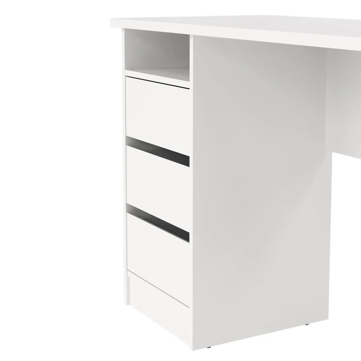 Scrivania lineare bianca 110x48cm con 3 cassetti - Huaning