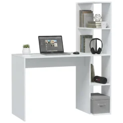 Ufficio|Camera Da Letto > Dmora Scrivania lineare bianca 110x53cm con 2 cassetti - Zimone Bianco