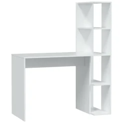 Scrivania lineare bianca 110x50cm con libreria - Abba