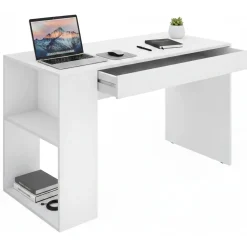 Scrivania lineare bianca 115x50cm con 1 cassetto - Arianella
