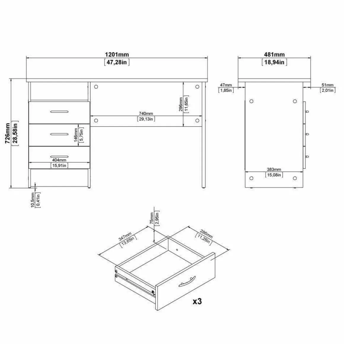 Scrivanie > Dmora Scrivania lineare bianca 120x60cm - Kate Bianco