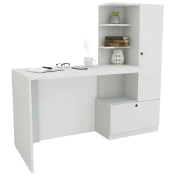 Scrivania lineare bianca 120x61cm con 1 cassetto - Kimberly
