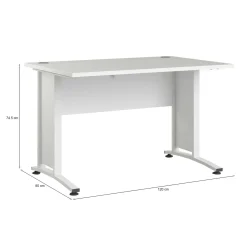 Scrivania lineare bianca 120x80cm in legno - Amigos