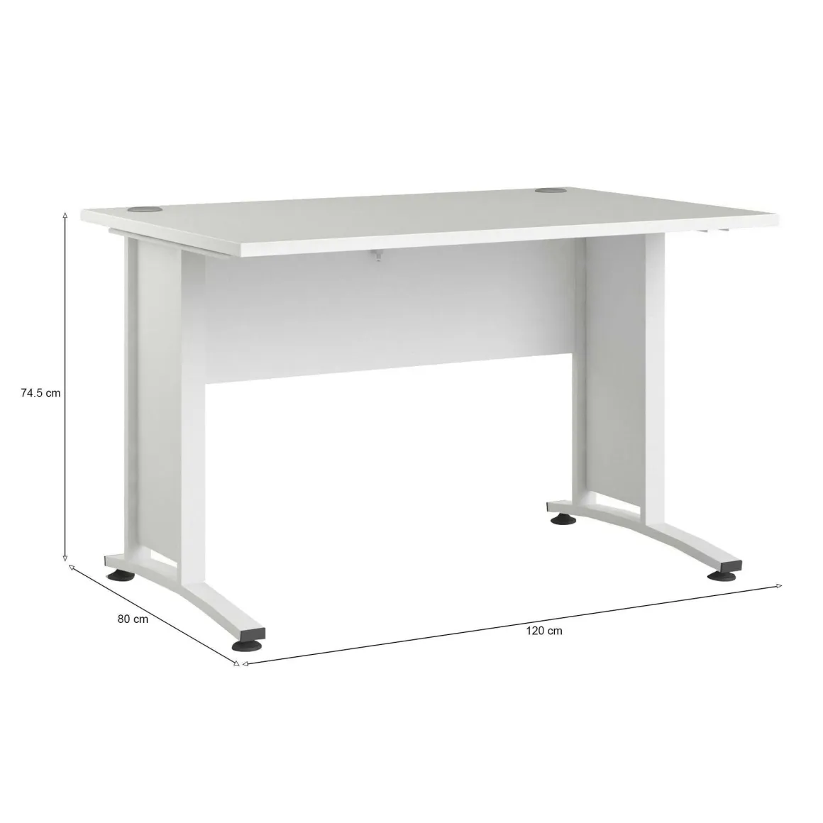 Scrivania lineare bianca 120x80cm in legno - Amigos