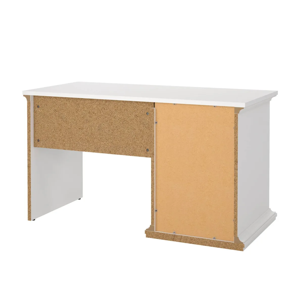 Scrivania lineare bianca 130x61cm con 3 cassetti - Agia