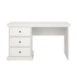 Scrivania lineare bianca 130x61cm con 3 cassetti - Agia