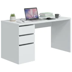 Ufficio|Camera Da Letto > Dmora Scrivania lineare bianca 138x60cm con in legno - Alimet Bianco