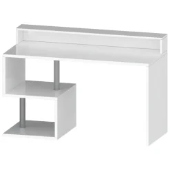 Ufficio|Camera Da Letto > Dmora Scrivania lineare bianca 140x60cm con supporto computer - Yemyin Bianco