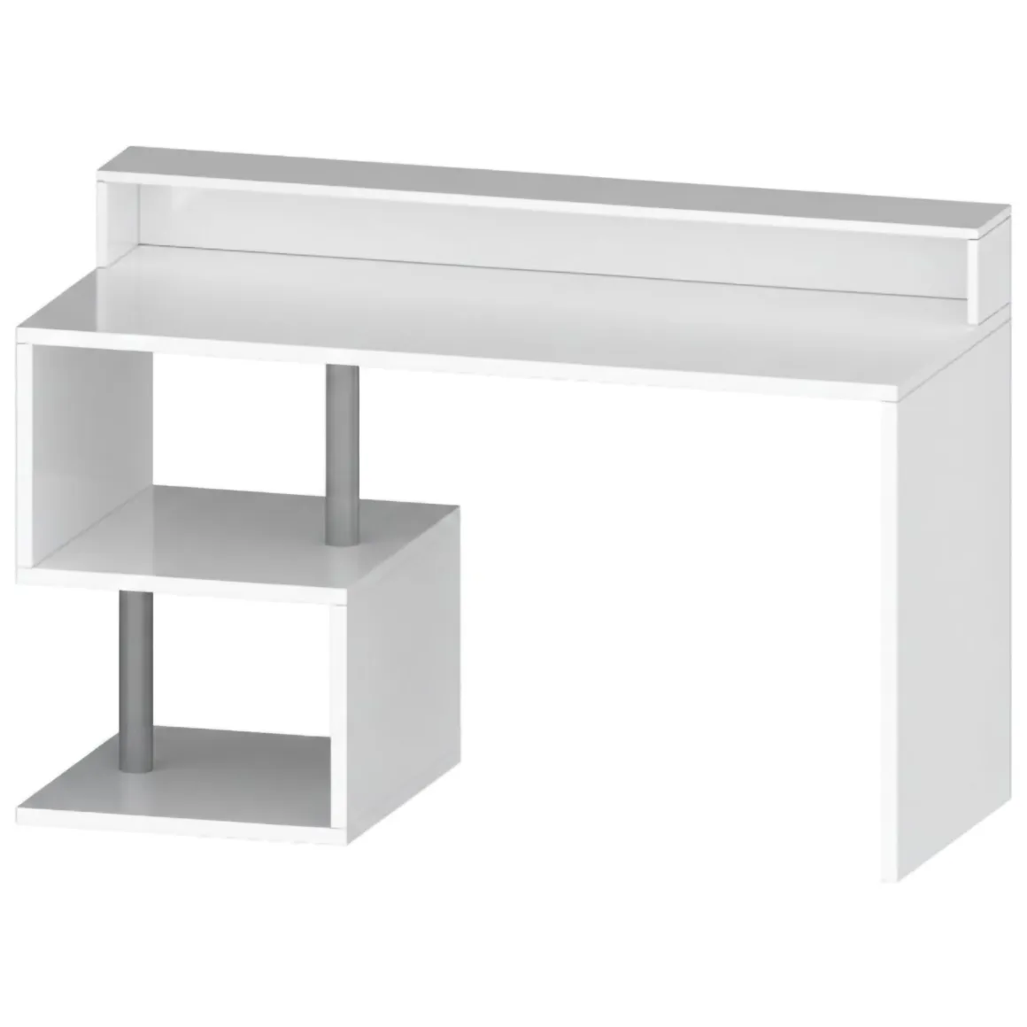 Ufficio|Camera Da Letto > Dmora Scrivania lineare bianca 140x60cm con supporto computer - Yemyin Bianco