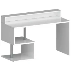 Ufficio|Camera Da Letto > Dmora Scrivania lineare bianca 140x60cm con supporto computer - Yemyin Bianco